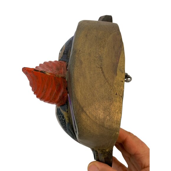 Handcrafted Chinese Guan Gong Yu Warrior Mask Wall Art Decor 16"x9" I10724 - Picture 8 of 9